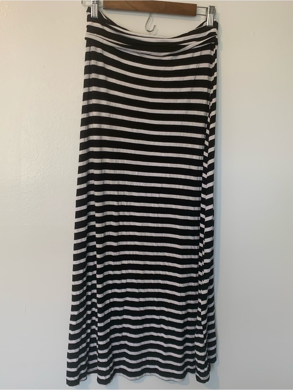 Heart & Hips Black and White Striped Maxi Skirt